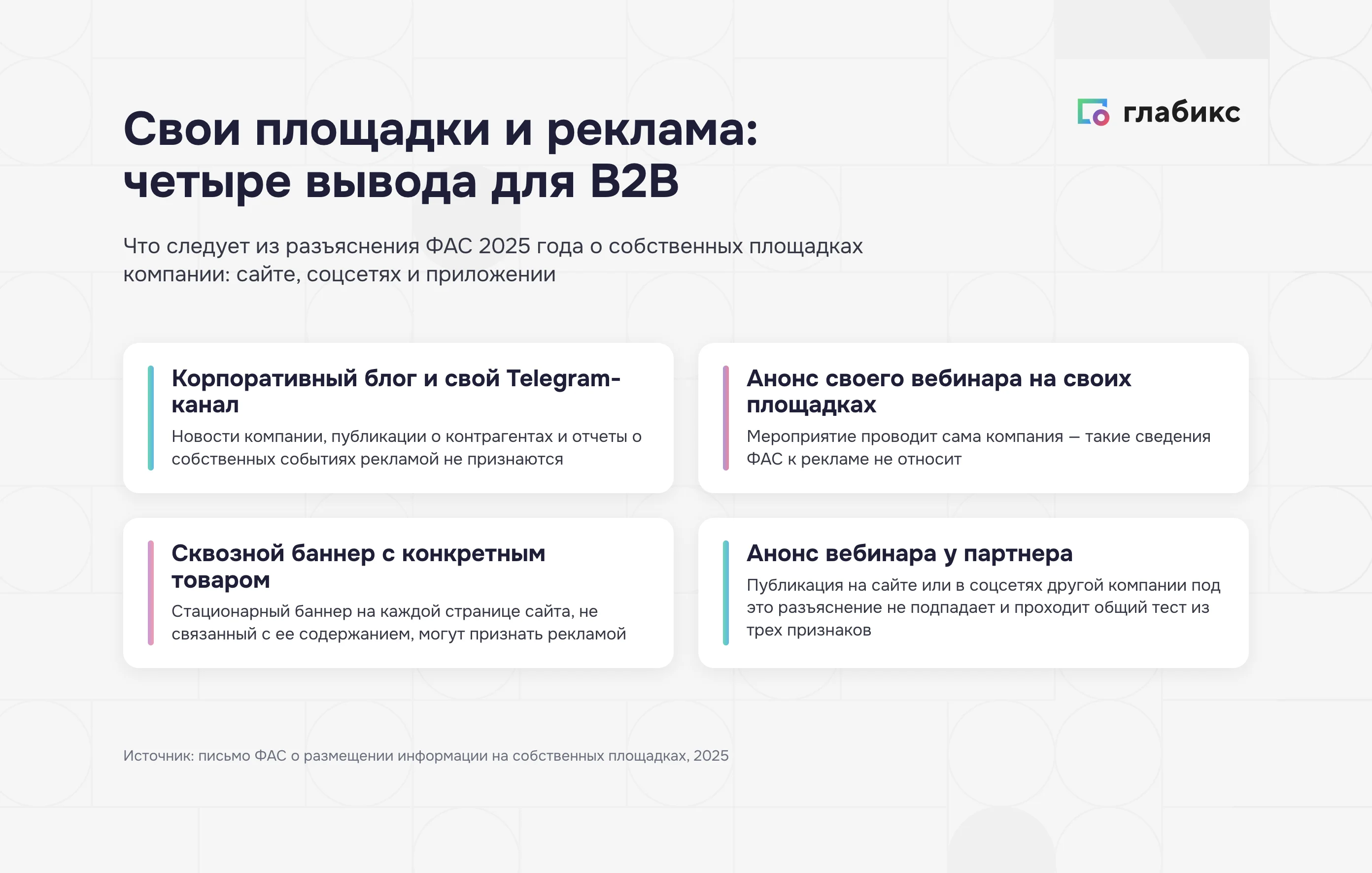 Маркировка рекламы на своих площадках: четыре вывода из письма ФАС 2025 года