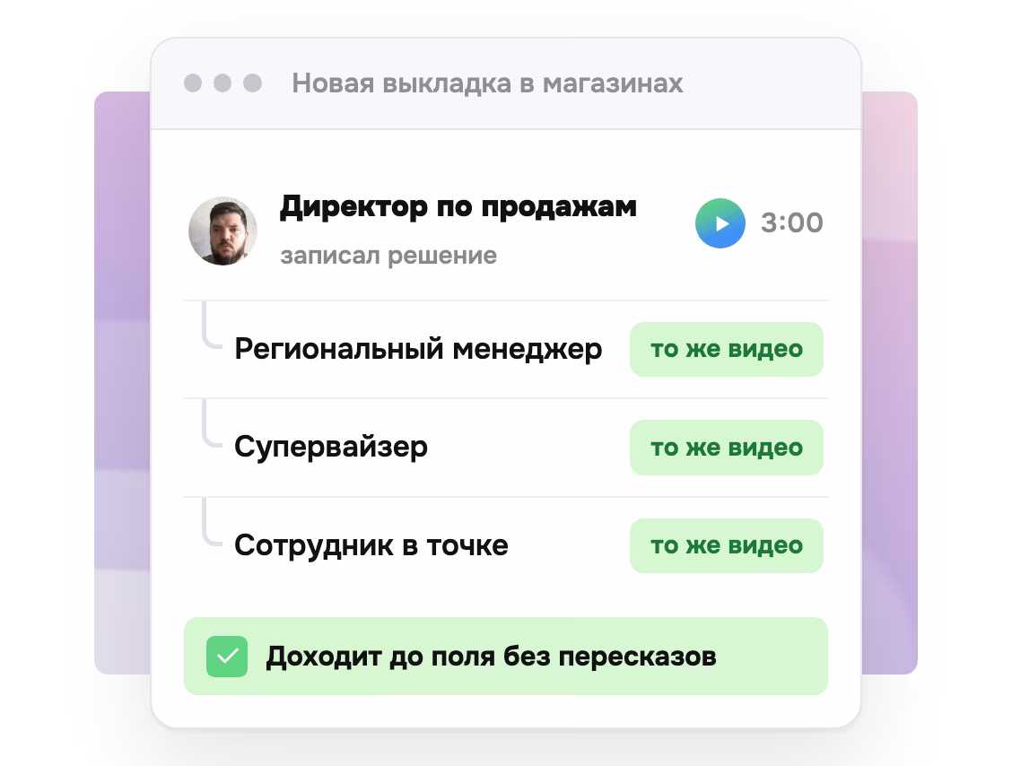 Видео директора доходит до каждого уровня без пересказов